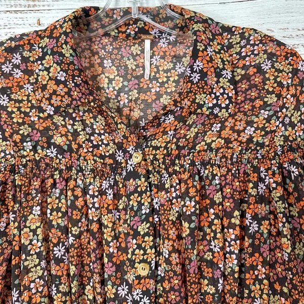 Free People Bonnie Boho Floral Print Mini Dress, EUC, Size Medium, MSRP $148 - Image 9