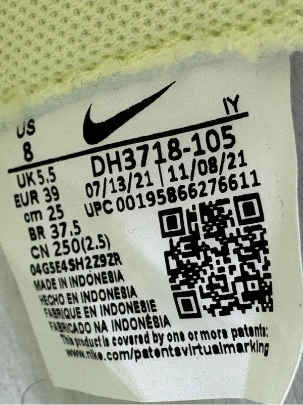 Nike Dunk High Up Sneakers White Citron Lemon‎ Yellow Womens 8 DH3718-105 - Image 10
