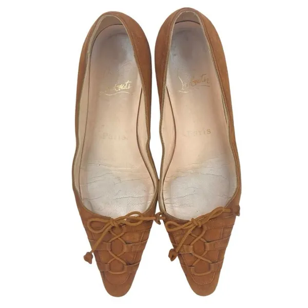 CHRISTIAN LOUBOUTIN Brown Suede Leather Flats - Size 36/6 - Image 10
