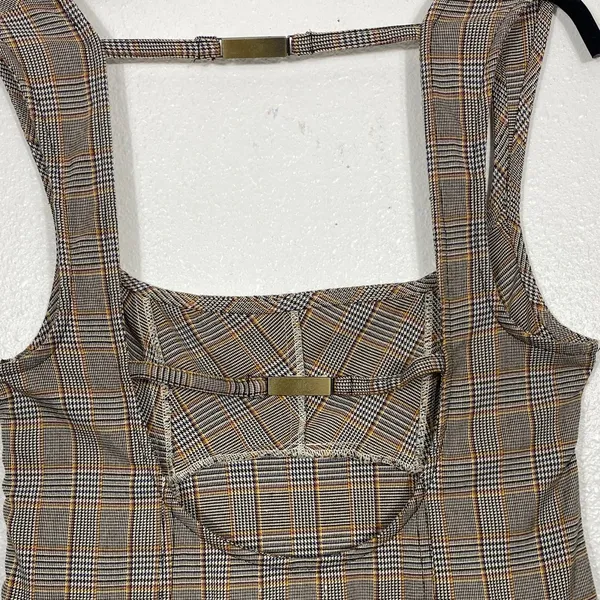 BDG Gray Plaid Midi Dress Size L - Image 10