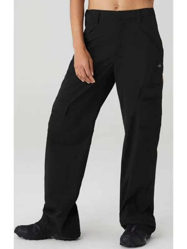 Alo All That Trousers Black High-Rise Waist Waisted Joggers Hiking Outdoor Pants - Image 2