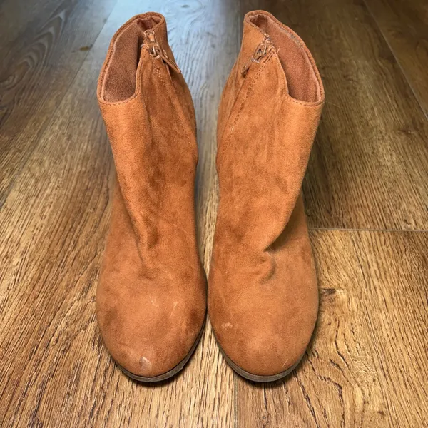 Old Navy Womens Roasted Chestnut Brown Block‎ Heel Ankle Booties Size 9 READ - Image 6