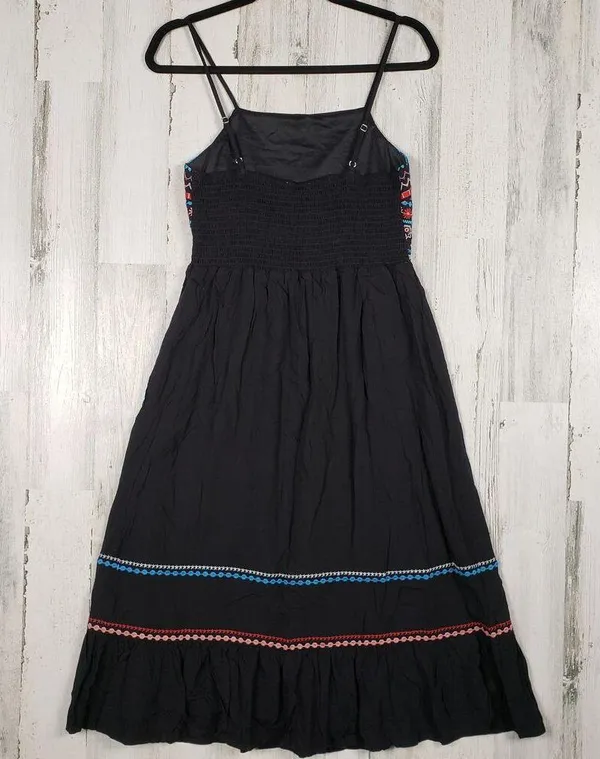 NWT Andree by Unit Black Embroidered Strappy Tassel Dress Women's Size Small - Image 5