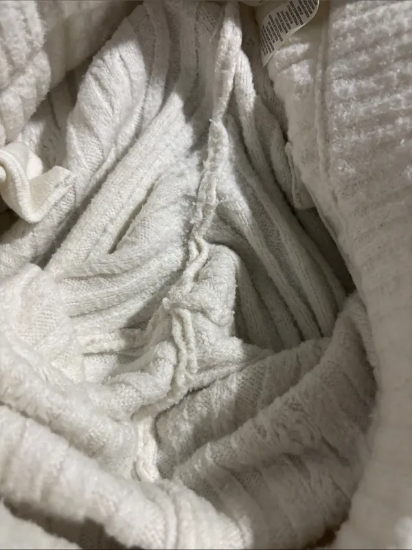 Alo Yoga Winter Bliss Cable Knit Lounge Jogger Pants Cream White Women's Size S - Image 7