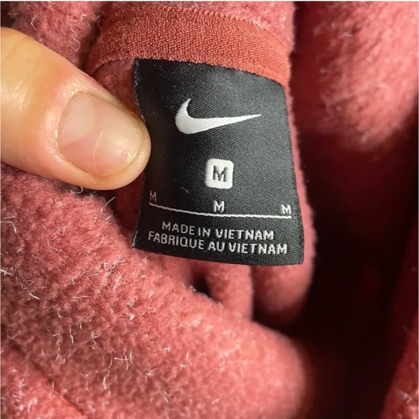 Nike Fleece Mock‎ Neck Pullover Sweater Coral Pink Women's Size M - Image 5