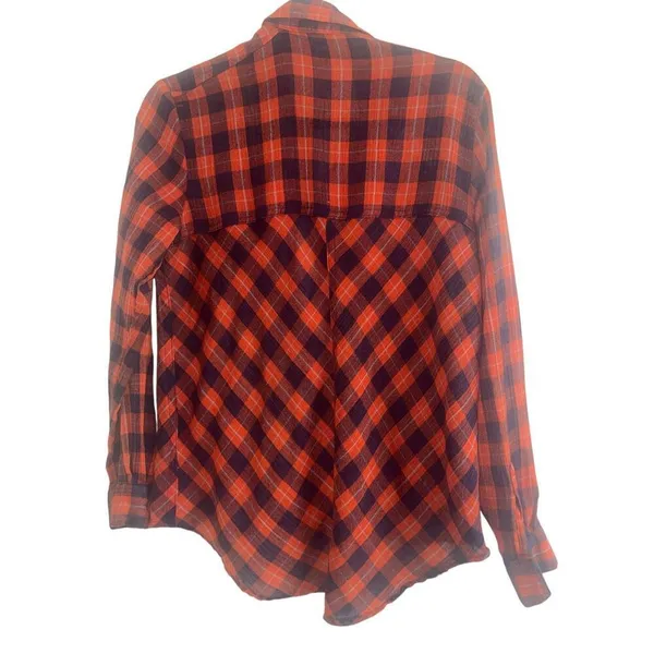 ✨Free People Gauze Plaid Flannel Sz XS T-Shirt✨ - Image 8