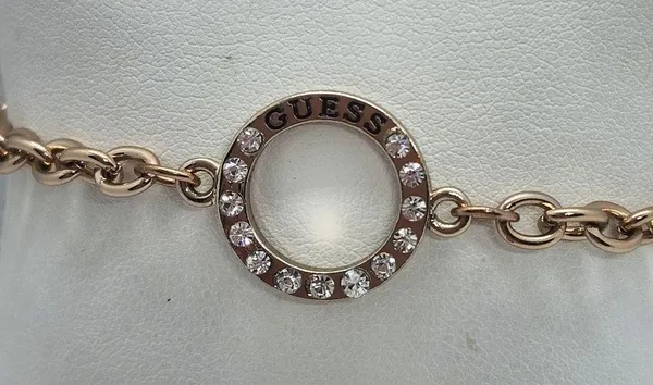 Guess Open Circle Gold & Rhinestone Bracelet - Image 2