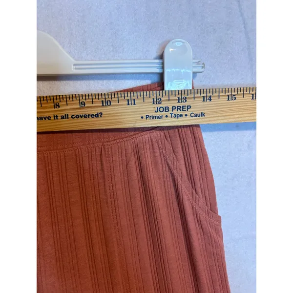Free People FP Beach Ribbed Wide Leg Pants Terracotta Rust‎ Small Made in USA - Image 3