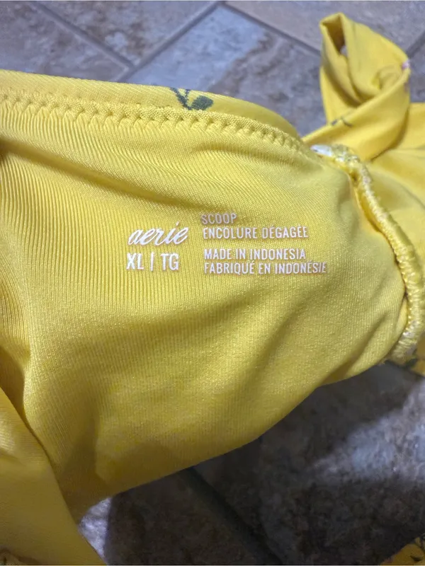 aerie | Yellow Scoop Bikini Top with High waist bikini bottom - Image 2