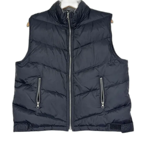 NY&CO Puffer Vest Hooded Black Down Fill Full Zip Gorpcore Outdoor Hiking Fall L - Image 2