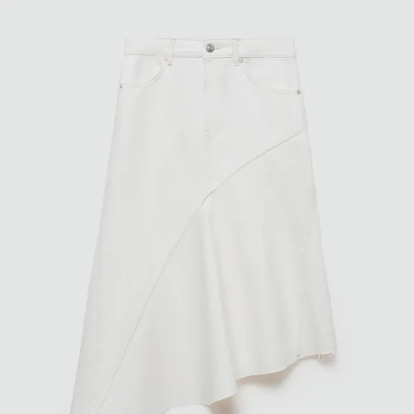 Mango Asymmetrical Cream Skirt - Image 3