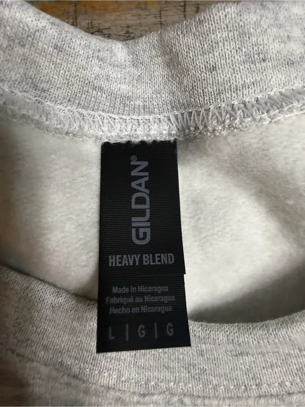 Gildan Ash Gray Crewneck Sweatshirt with Pumpkin Graphic - Image 2