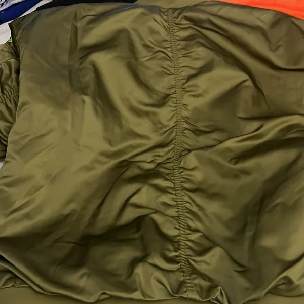 Nike olive green reversible varsity bomber jacket XL - Image 5