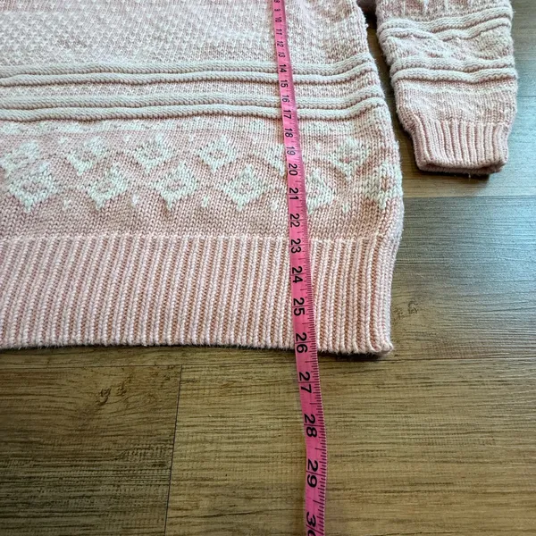 Vintage Gantos Pink, White Chunky Knit Turtleneck Sweater Barbiecore Soft Girl M - Image 8