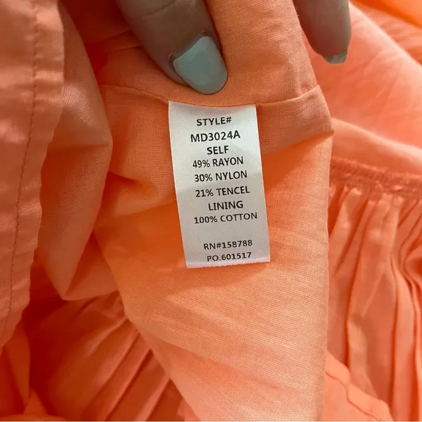 Orangey Coral Ruffled Sleeveless Mini Dress - Image 6
