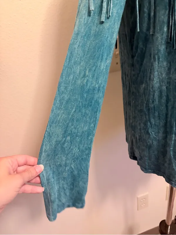 Gabriel clothing co small turquoise fringe one shoulder top - Image 3