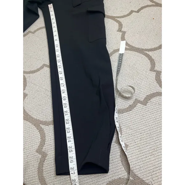 Express Super High Rise Cargo Trousers Black Belted Tapered Ankle Pants Size 4 - Image 6