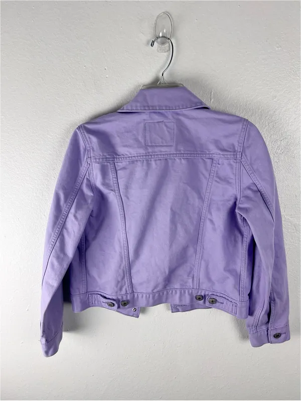 LEVI’S Lavender Denim Front Button Long Sleeves Pockets Trucker Jean Jacket XS - Image 2
