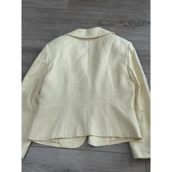 Alex‎ Marie Size 10 Ivory Women's Suit Jacket Blazer - Image 9