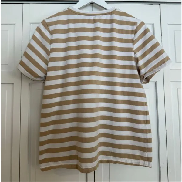 Sabo Skirt beige and white cotton tshirt size small - Image 6