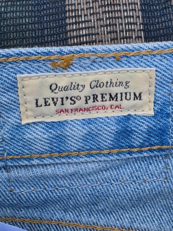 Levis Premium Womens XL Straight Jeans 28 Linen Blue Mid Rise Baggy Loose - Image 11