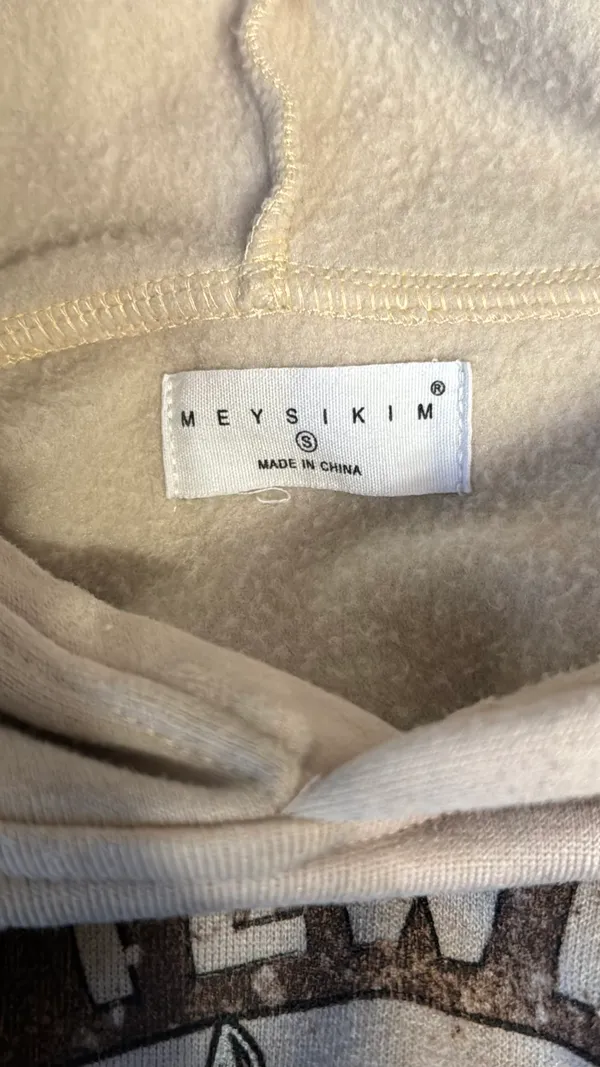 Cropped Hoodie Tan - Image 3