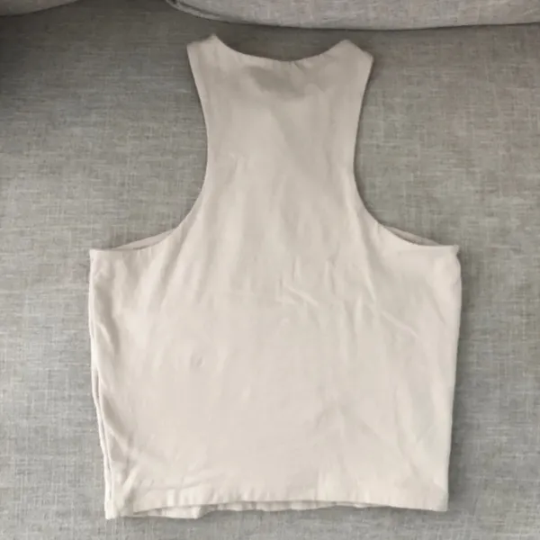 Abercrombie & Fitch Twist Neck Front Tank Cropped Crop Top Small Cream Beige - Image 8