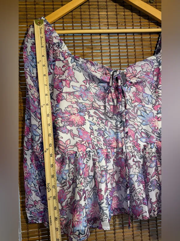NWT French Connection Fotini Hallie Floral Peplum Blouse M $78 - Image 9