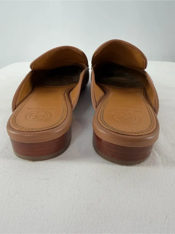 Tory Burch‎ Benton Woven Mules in Moose Brown Size 10 - Image 8
