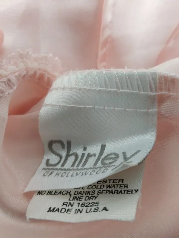 Shirley of Hollywood Vintage Coquette Y2K Silky Pink Lace Trim Camisole Top - Image 7