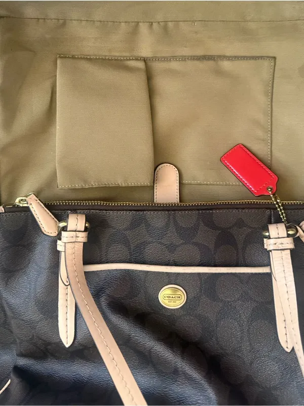 Coach Signature Payton Jordon Double Zip Signature Carryall Shoulder Tote Bag - Image 3
