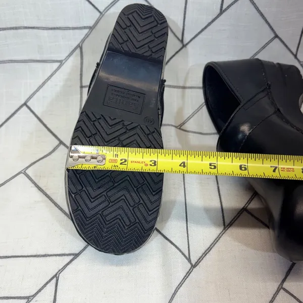 Sanita Professional Clogs‎ Size 40 Black Leather Slip On Comfort Shoes - Image 9