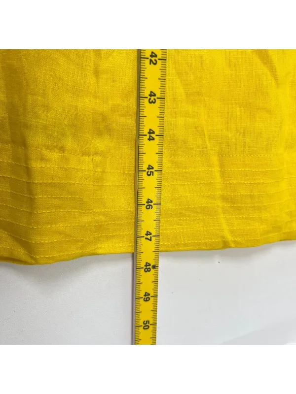 NWOT Farm Rio Linen Puff-Sleeve Cutout Midi Dress Yellow Size S - Image 14