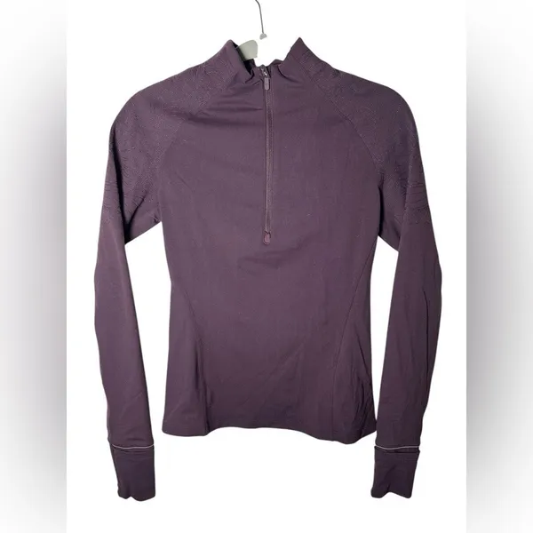Lululemon Run Toasty‎ Tech Half Zip Pullover Black Cherry Womens 4 - Image 4
