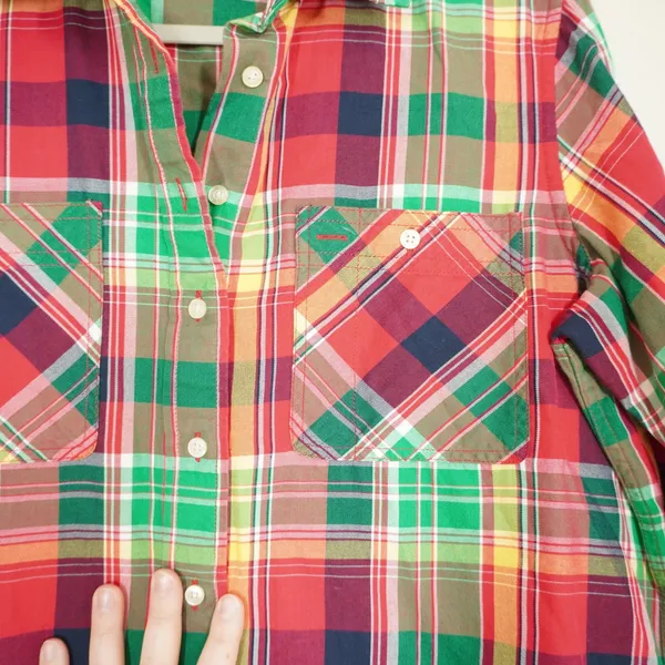 Lauren Ralph Lauren Women's Fall Plaid Button Down Shirt Roll Tab Petite Large - Image 4