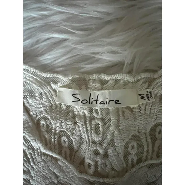 Solitaire Women's Lace Sheer Top Medium - Image 2