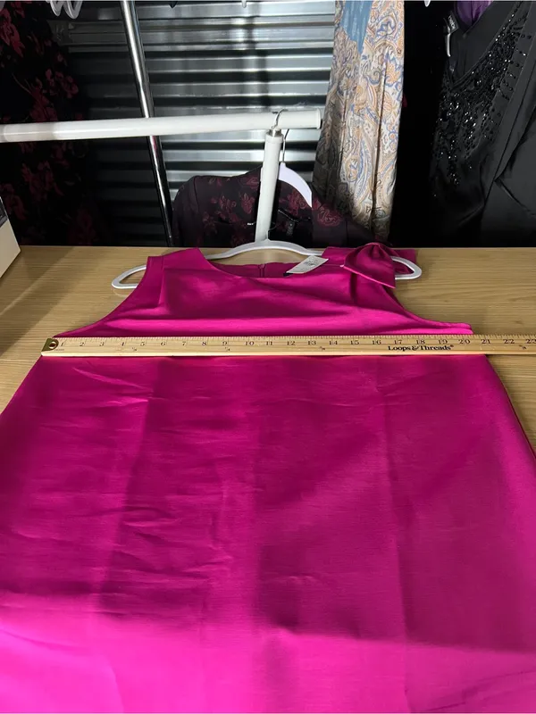 Ann Taylor Factory Sleeveless Shift Dress with Shoulder Bow Fuchsia NWT Size 10 - Image 11
