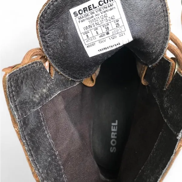 Sorel Womens Size 8 Brown Suede Lace Up Ankle Fashion Boots Bootie - Image 12