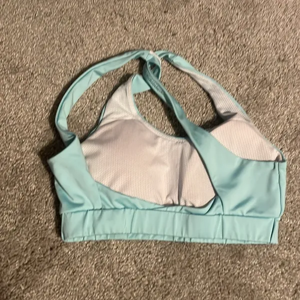 - Shein workout bra in ice aqua blue size medium swim bra/ work out m - Image 3
