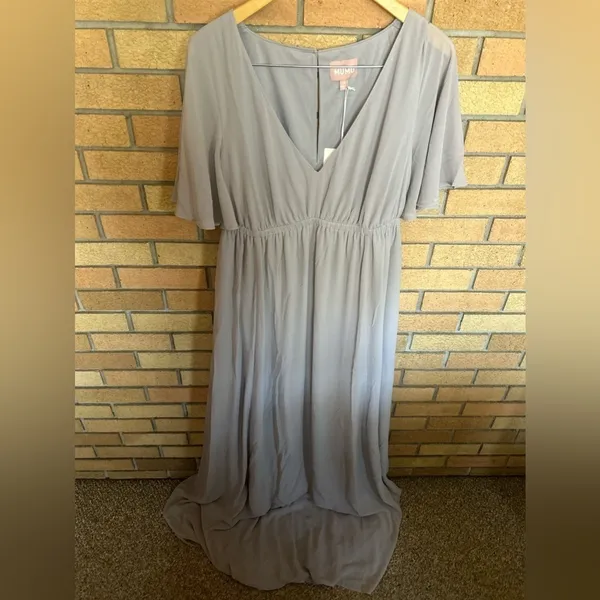 Show Me Your Mumu Emily Empire Maxi Dress Dove Grey Size 1X NEW NWT - Image 4