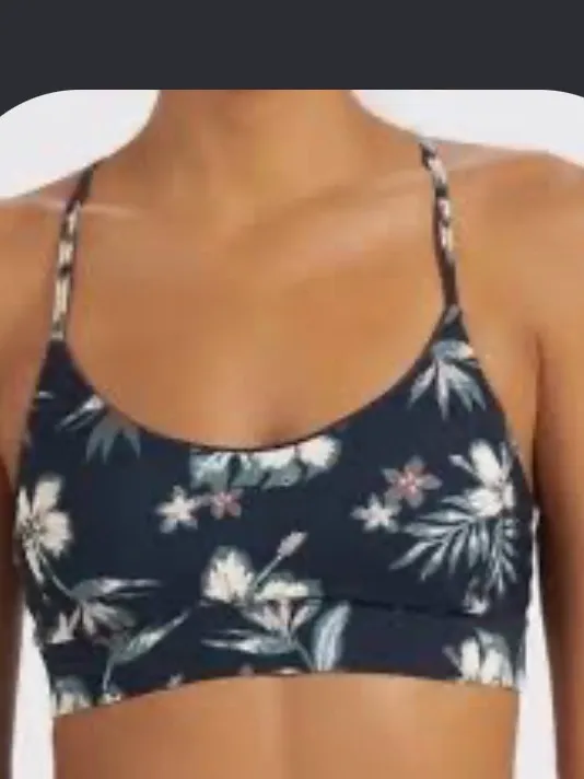 Vuori Oasis Bra in Ink Maui Tropical Floral Print EUC Size Small/Medium - Image 2