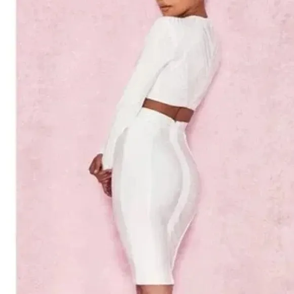 NWT House of CB Bandage Sorcha White‎ Pencil Skirt - Image 3