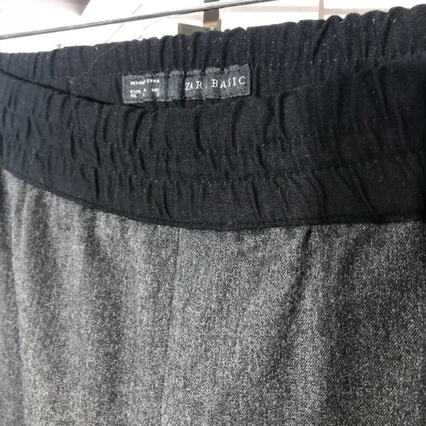 ZARA career pants gray cuffed hem relaxed barrel legs preppy academia heritage - Image 6