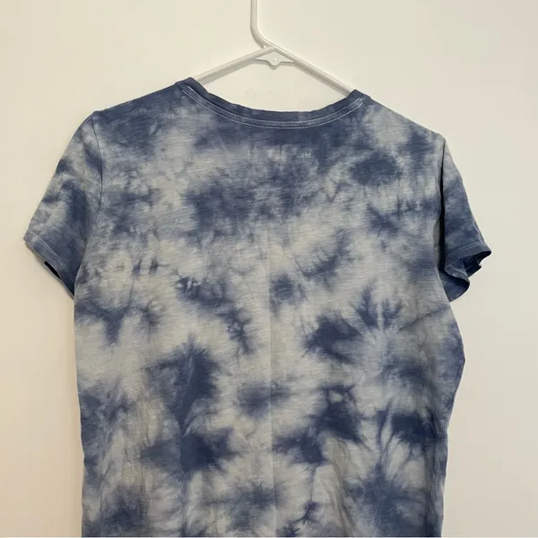 VS PINK VICTORIA'S SECRET PINK Perfect Crew Tee Blue Tie Dye Cotton Short Sleeve - Image 12
