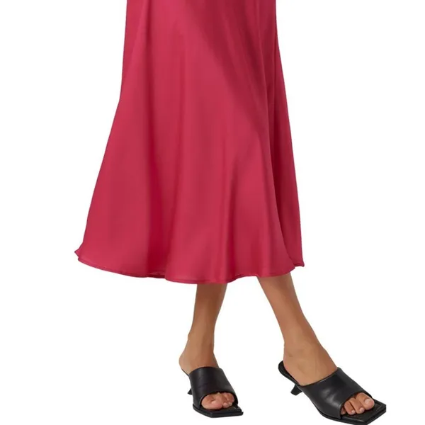 Vero Moda Pink Heart Oli 7/8 High Waist Long Slip Skirt size Medium - Image 12