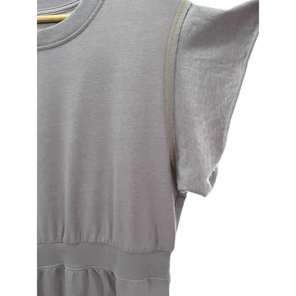 Grey State Cleo Dress Size 4 Flutter Sleeve Gray‎ Terry Mini Dress Comfy Casual - Image 3