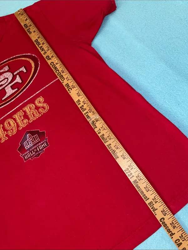 NFL TEAM APPAREL SF 49ers short sleeve pullover t-shirt vintage red gold size M - Image 6