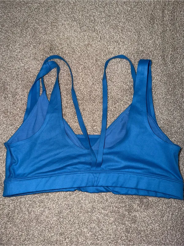Strappy Blue Sports Bra Size M - Image 2
