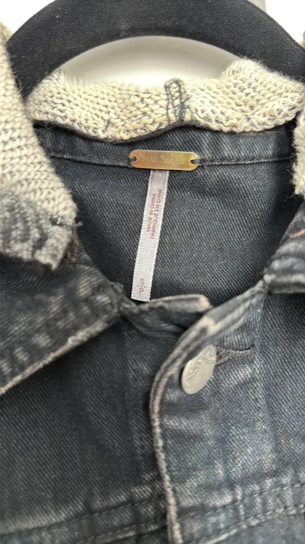 Free People Distressed Denim Jacket - Image 3