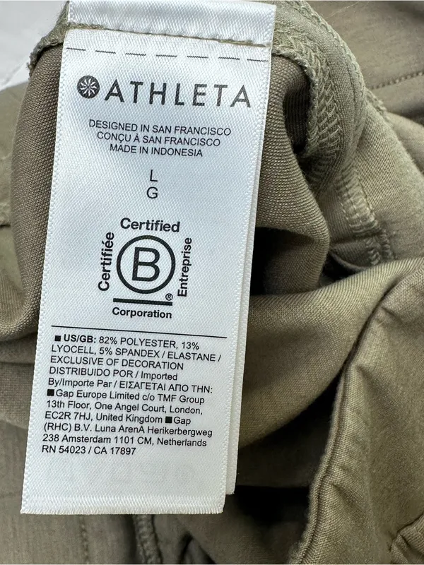Athleta Allure High Rise Pant Women Size L Olive Branch Athleisure Wide Leg - Image 14